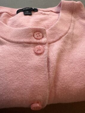 J. Crew Light Pink Crewneck Button Cardigan